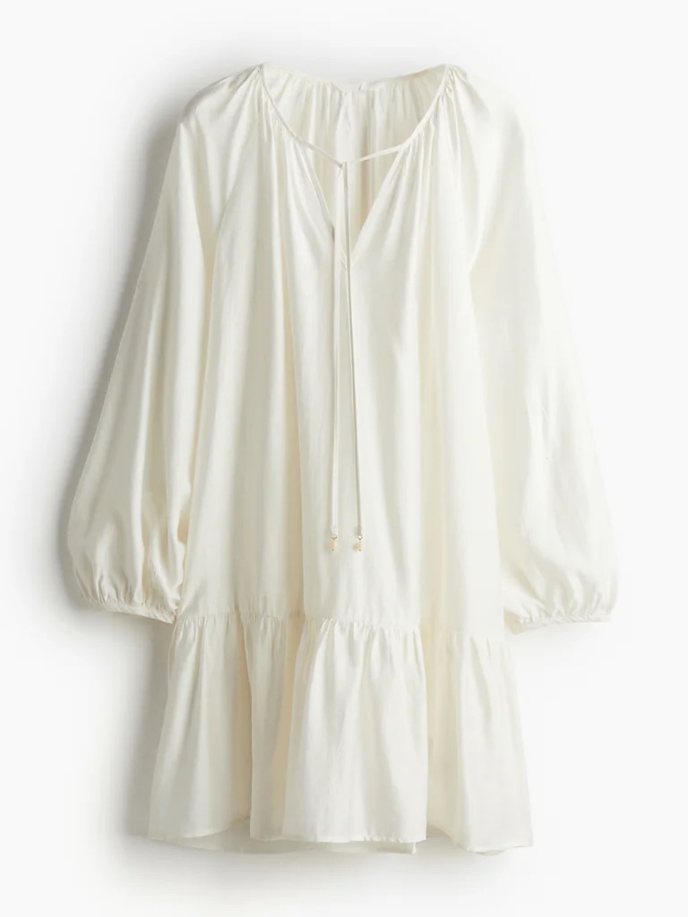 H&M white tie detail dress